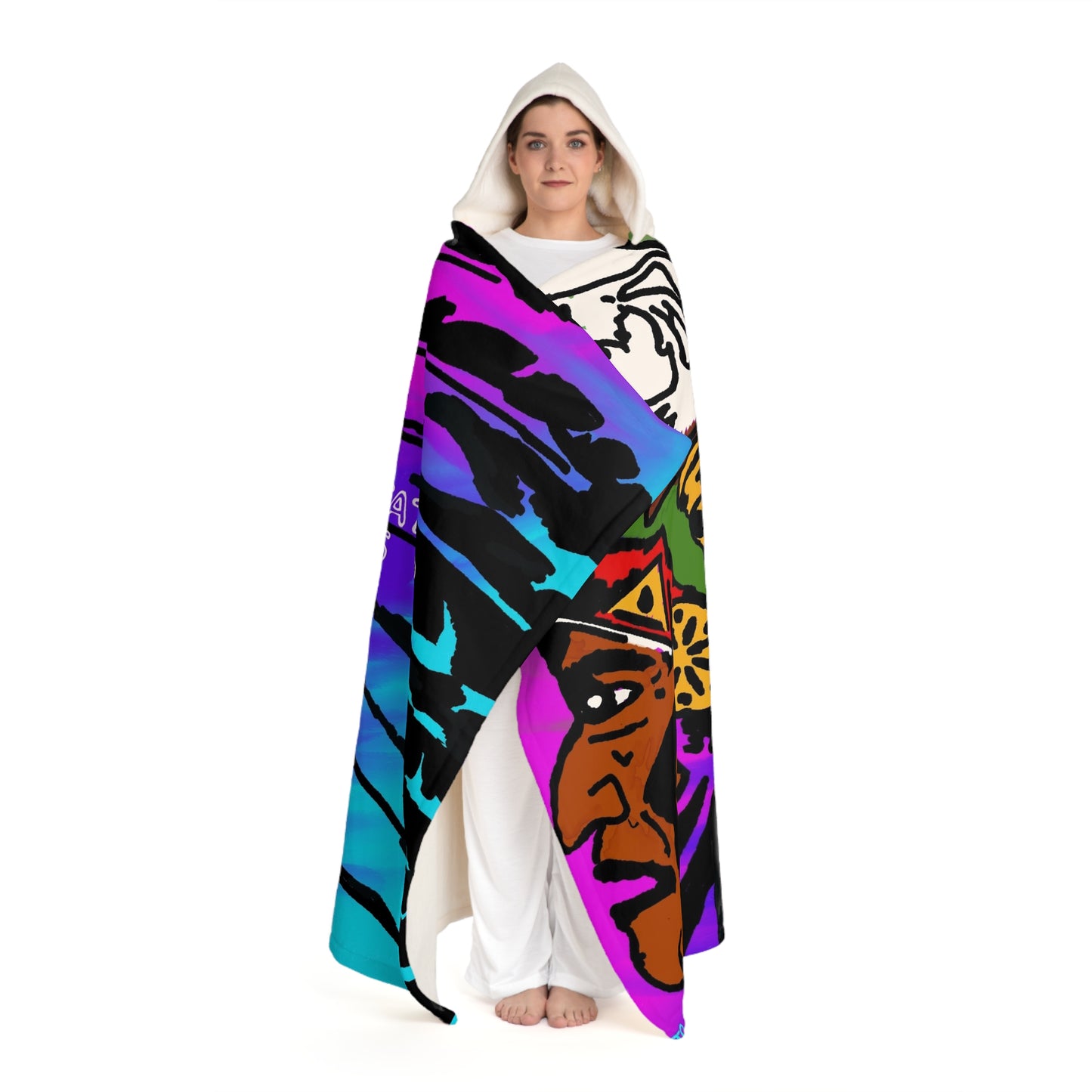 Hooded Sherpa Fleece Blanket