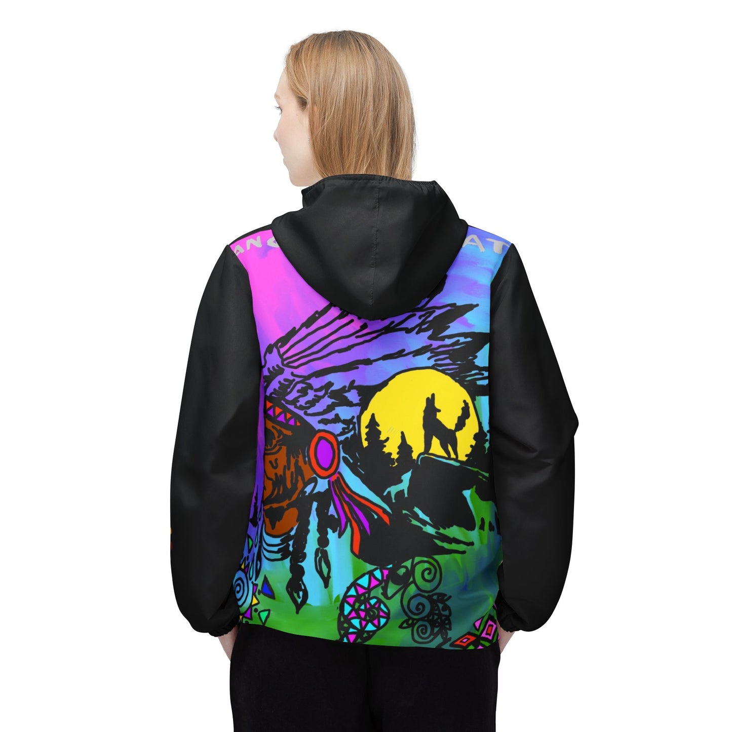 Windbreaker Jacket — Psychedelic Native Spirit Hooded Windbreaker