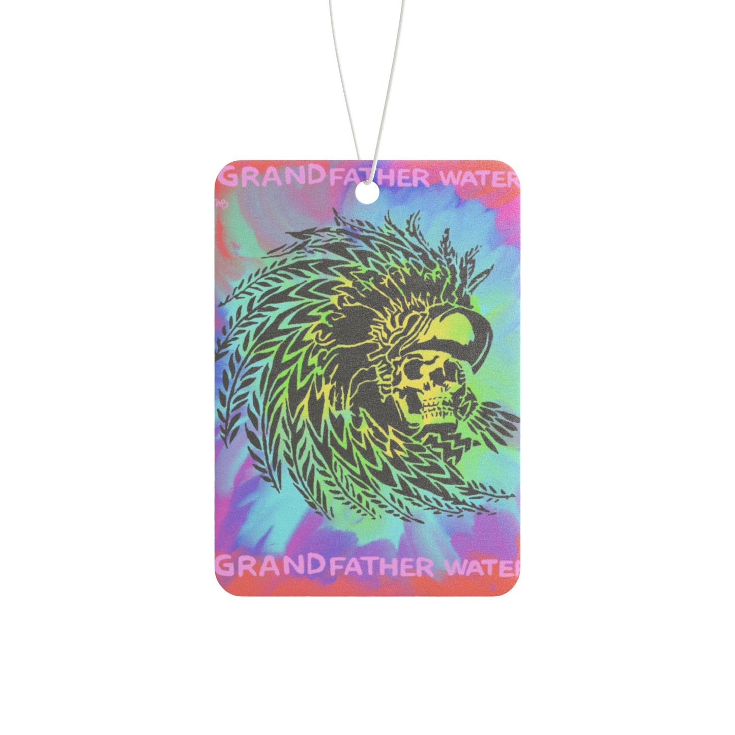 Car Air Freshener — Psychedelic Native Skull Design ("Grandfather Waters")