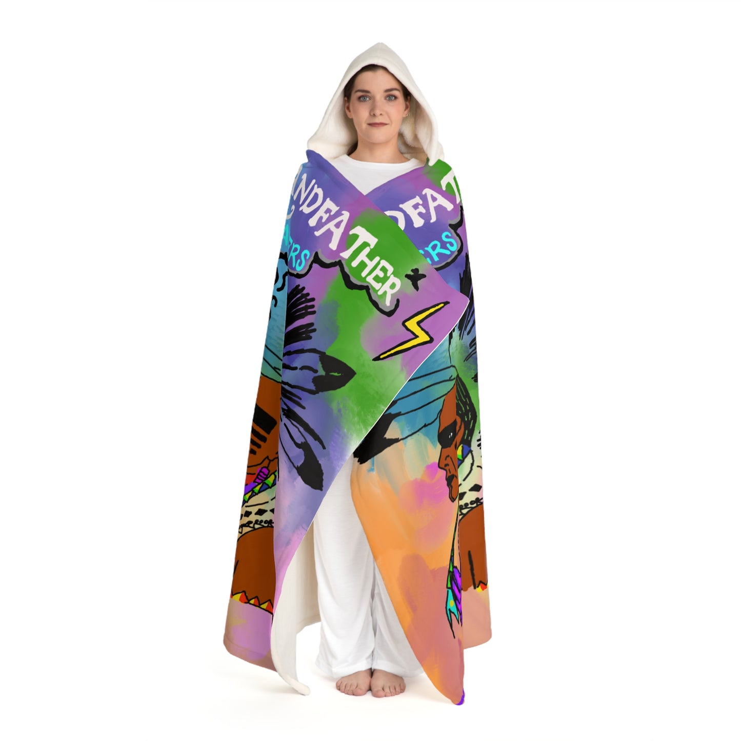 Hooded Sherpa Fleece Blanket