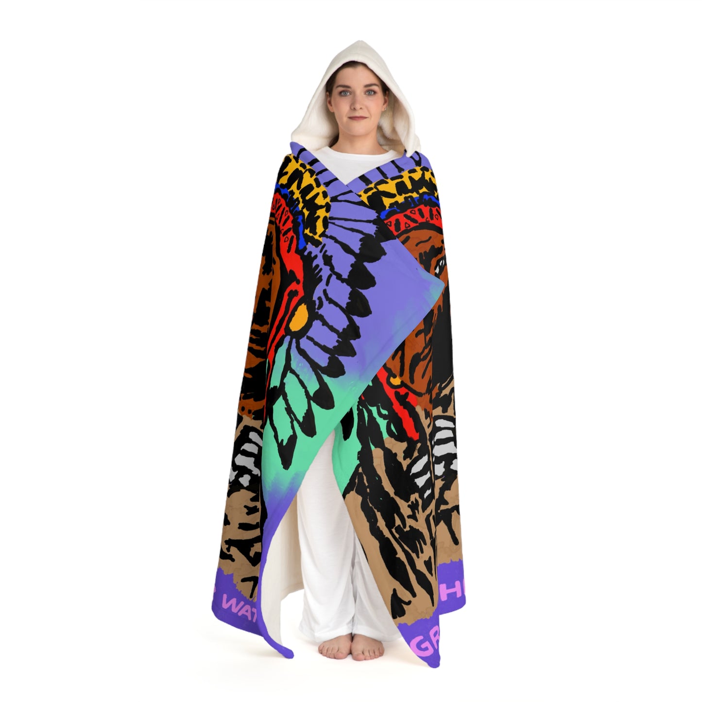 Hooded Sherpa Fleece Blanket