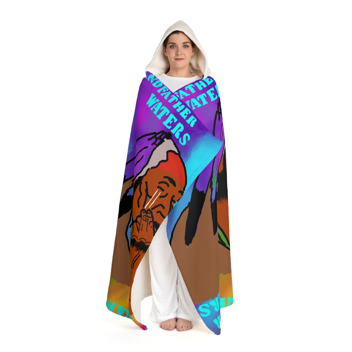 Hooded Sherpa Fleece Blanket