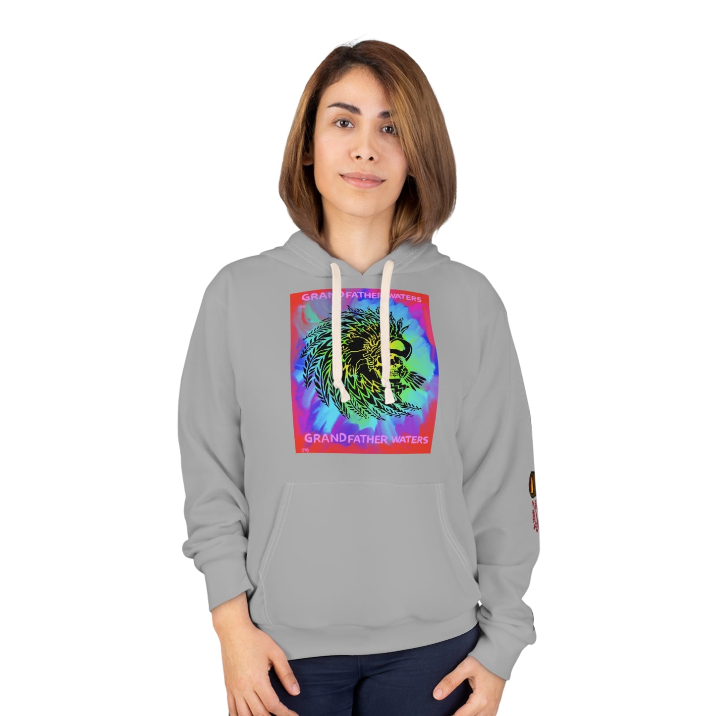 Native Skull Headdress Hoodie — "Grandfather Waters" Graphic Pullover