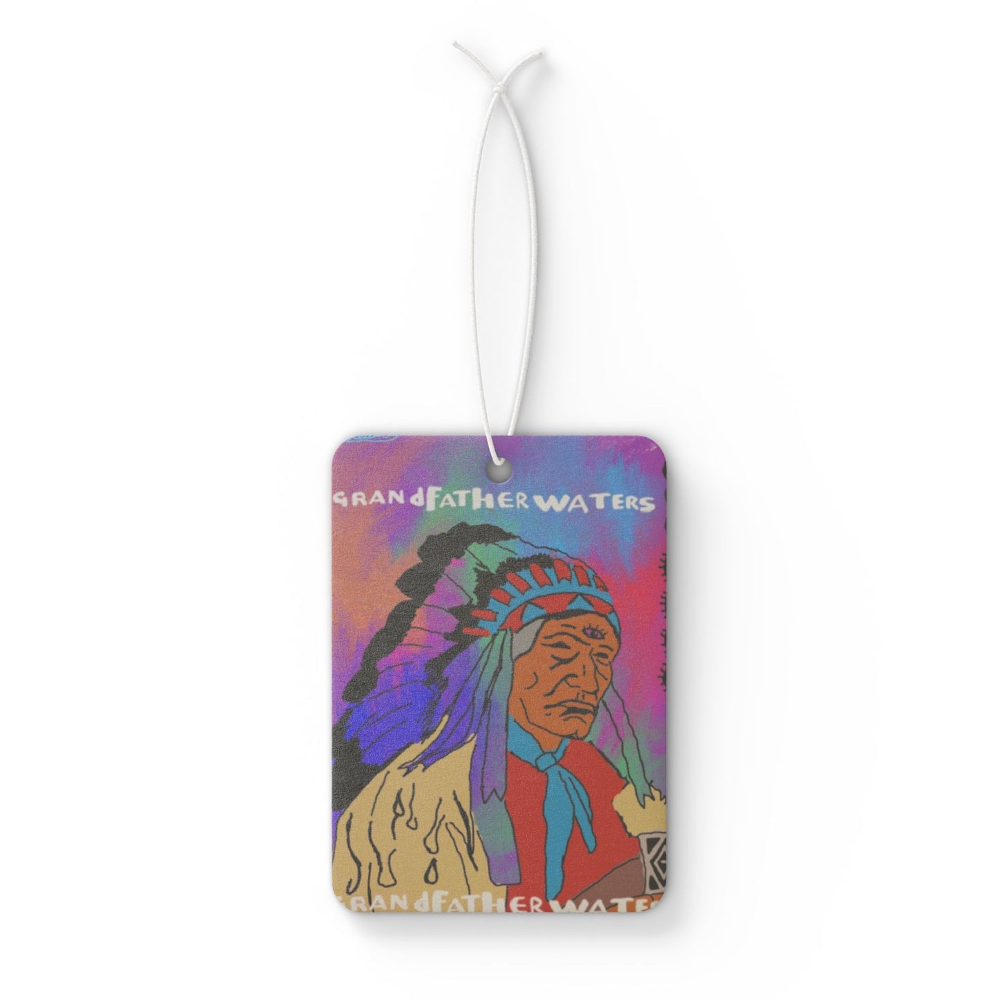 Car Air Freshener — 'Grandfather Waters' Native Chief Design Car Air Freshener