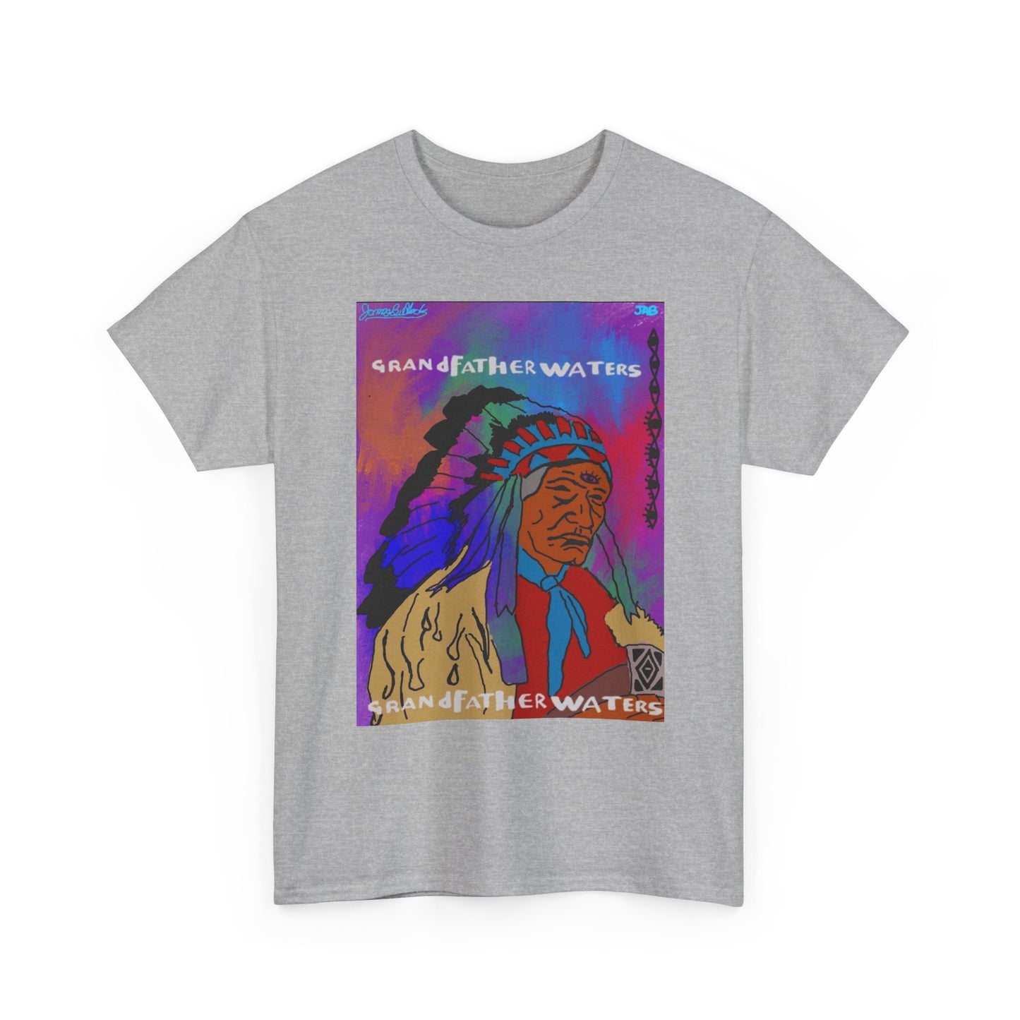 Graphic Tee — 'Grandfather Waters' Native Chief Portrait Art T-Shirt