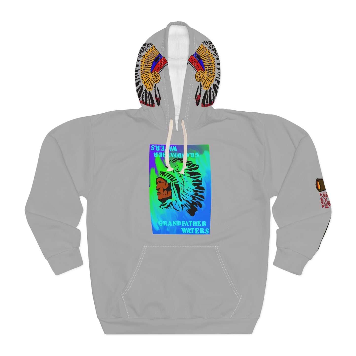 Hoodie — Vibrant 'Grandfather Waters' Native Headdress Graphic Pullover
