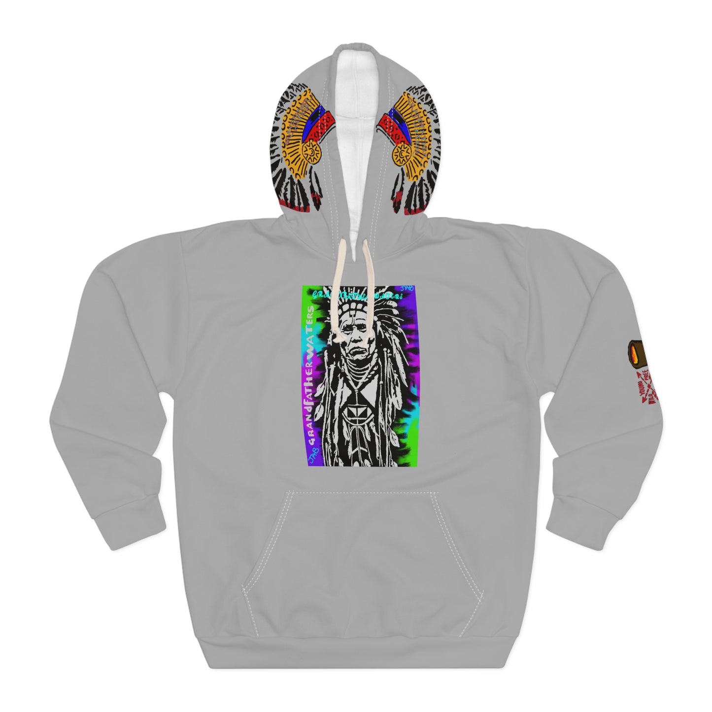 Tribal Chief Graphic Hoodie — Colorful Native Headdress Pullover