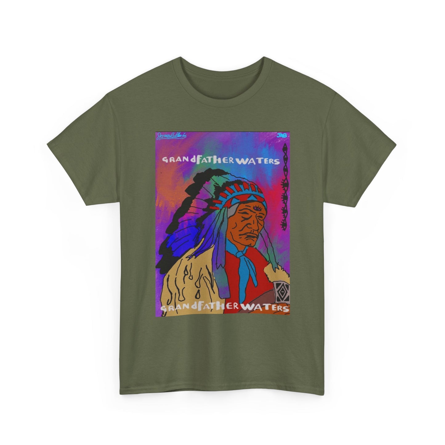 Graphic Tee — 'Grandfather Waters' Native Chief Portrait Art T-Shirt