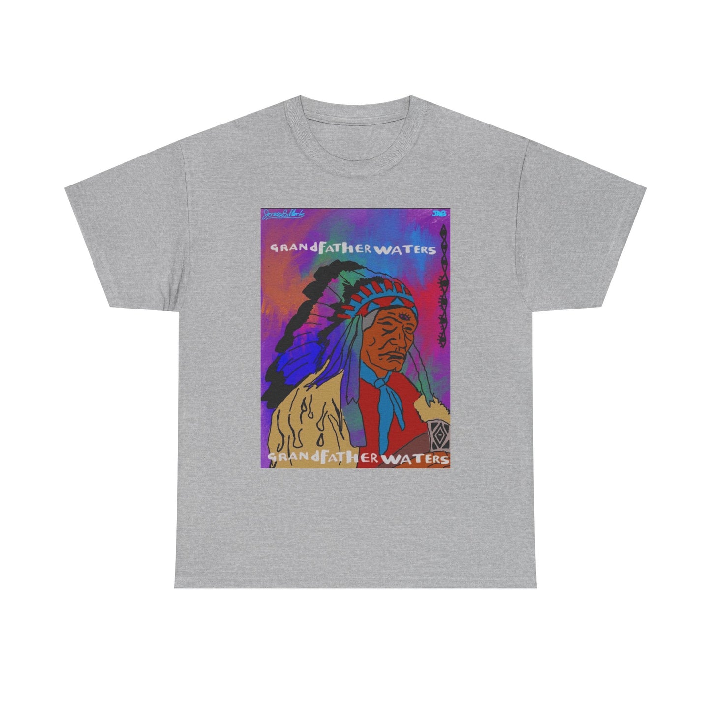 Graphic Tee — 'Grandfather Waters' Native Chief Portrait Art T-Shirt