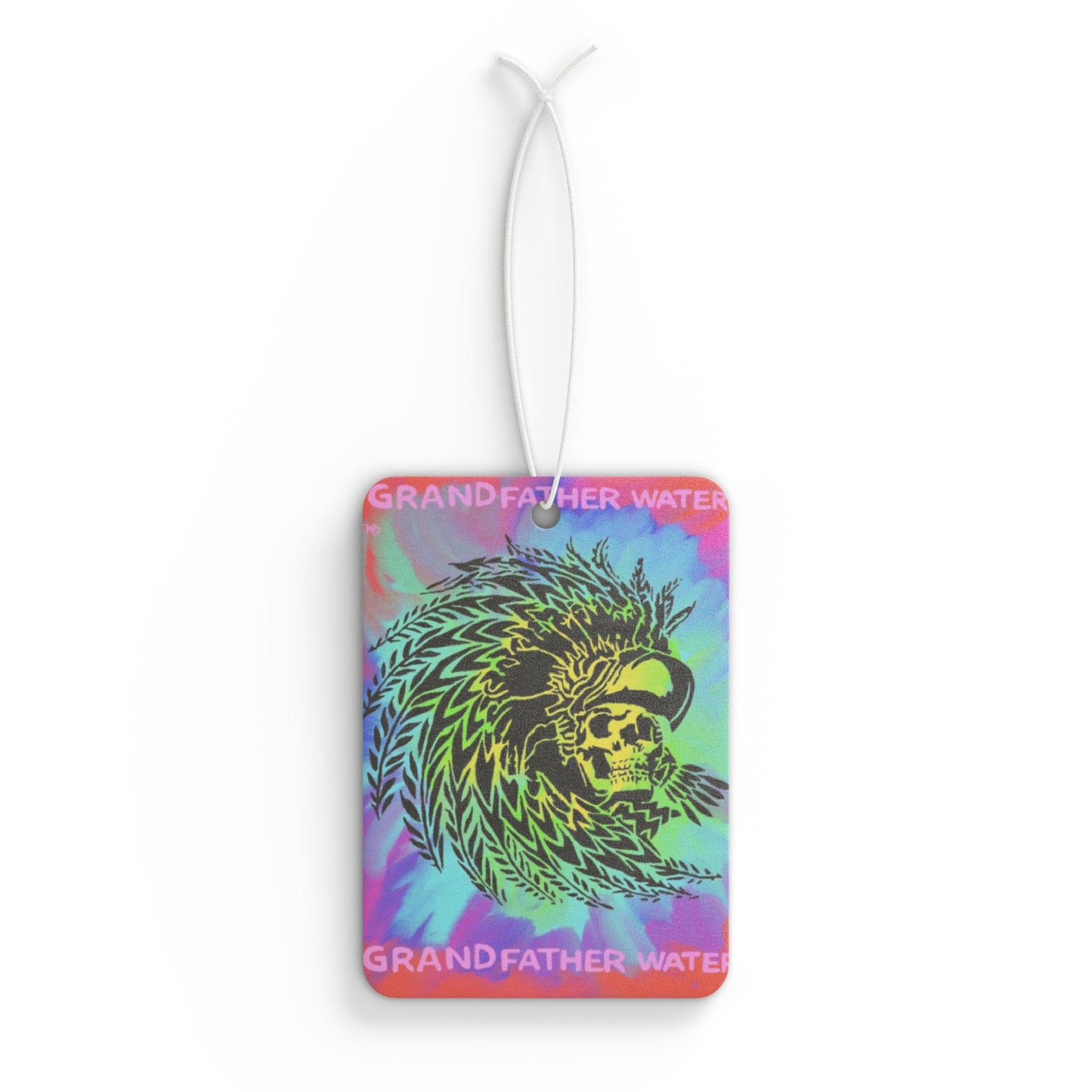 Car Air Freshener — Psychedelic Native Skull Design ("Grandfather Waters")