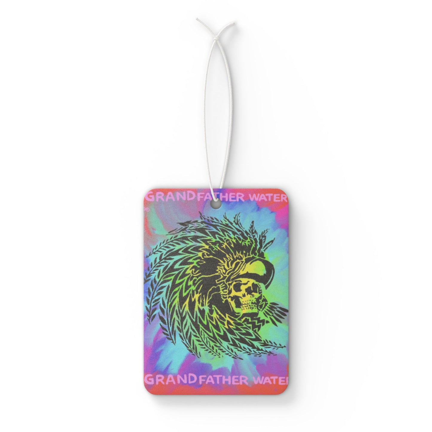 Car Air Freshener — Psychedelic Native Skull Design ("Grandfather Waters")