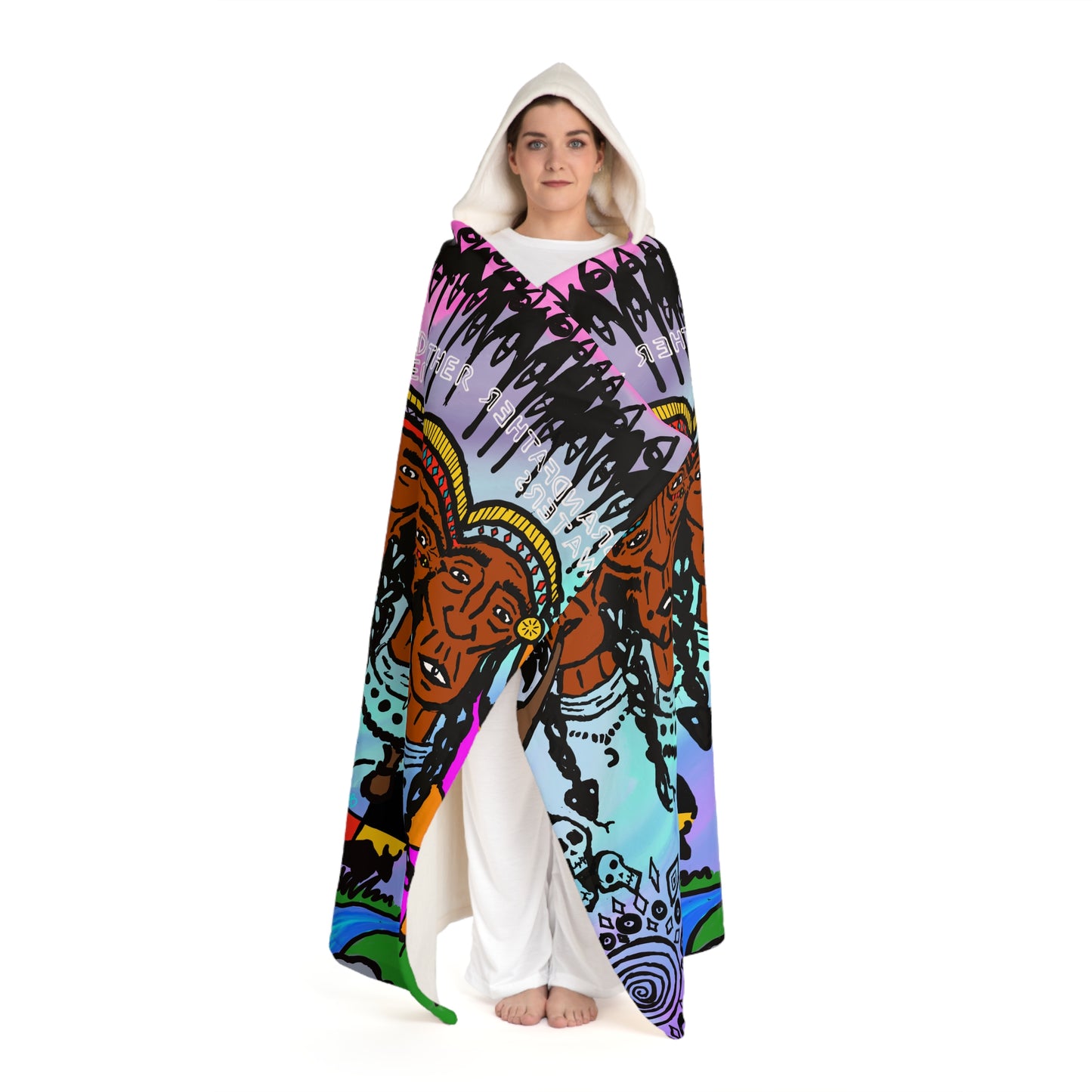 Hooded Sherpa Fleece Blanket