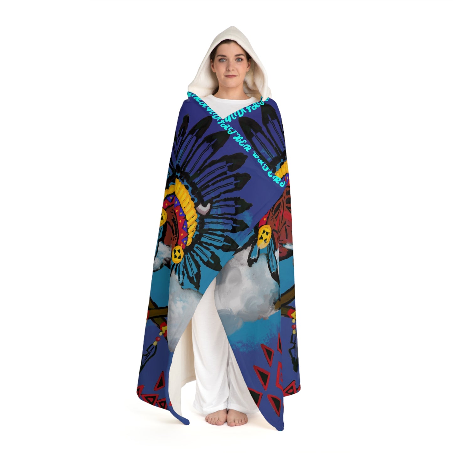 Hooded Sherpa Fleece Blanket