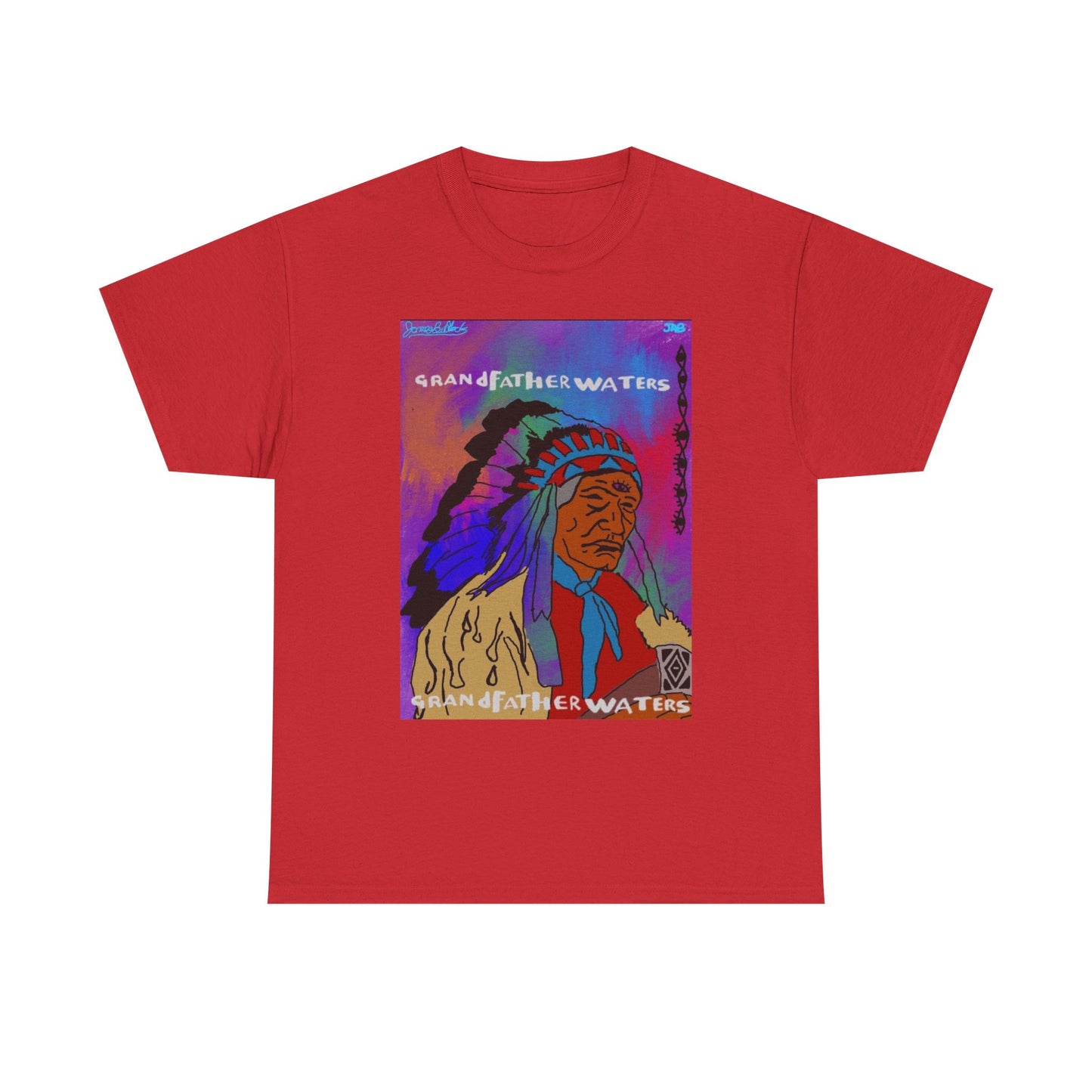 Graphic Tee — 'Grandfather Waters' Native Chief Portrait Art T-Shirt