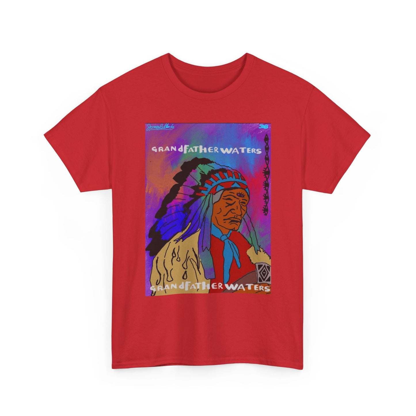 Graphic Tee — 'Grandfather Waters' Native Chief Portrait Art T-Shirt