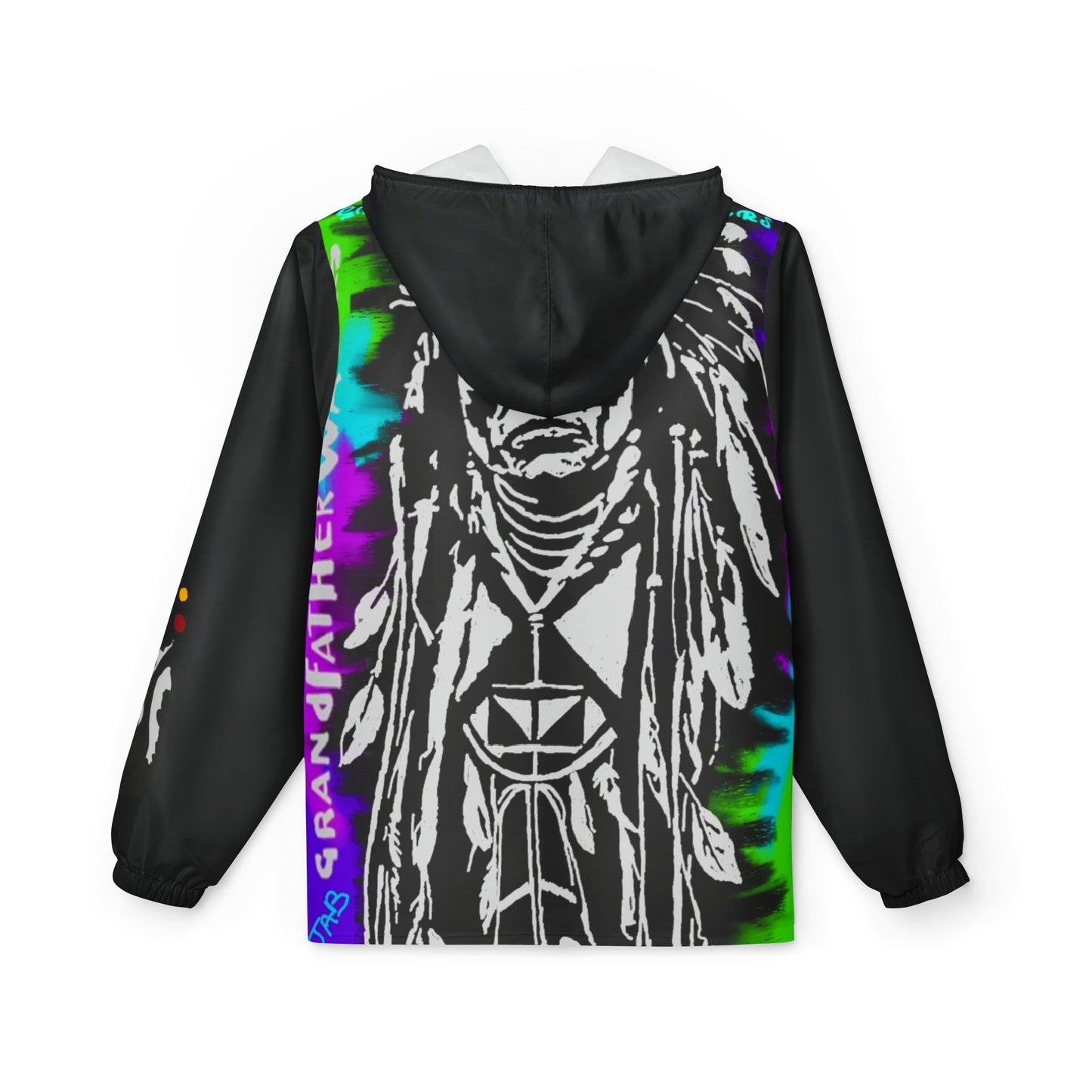 Native Grandfather Totem Windbreaker Jacket – AOP Hooded Outerwear