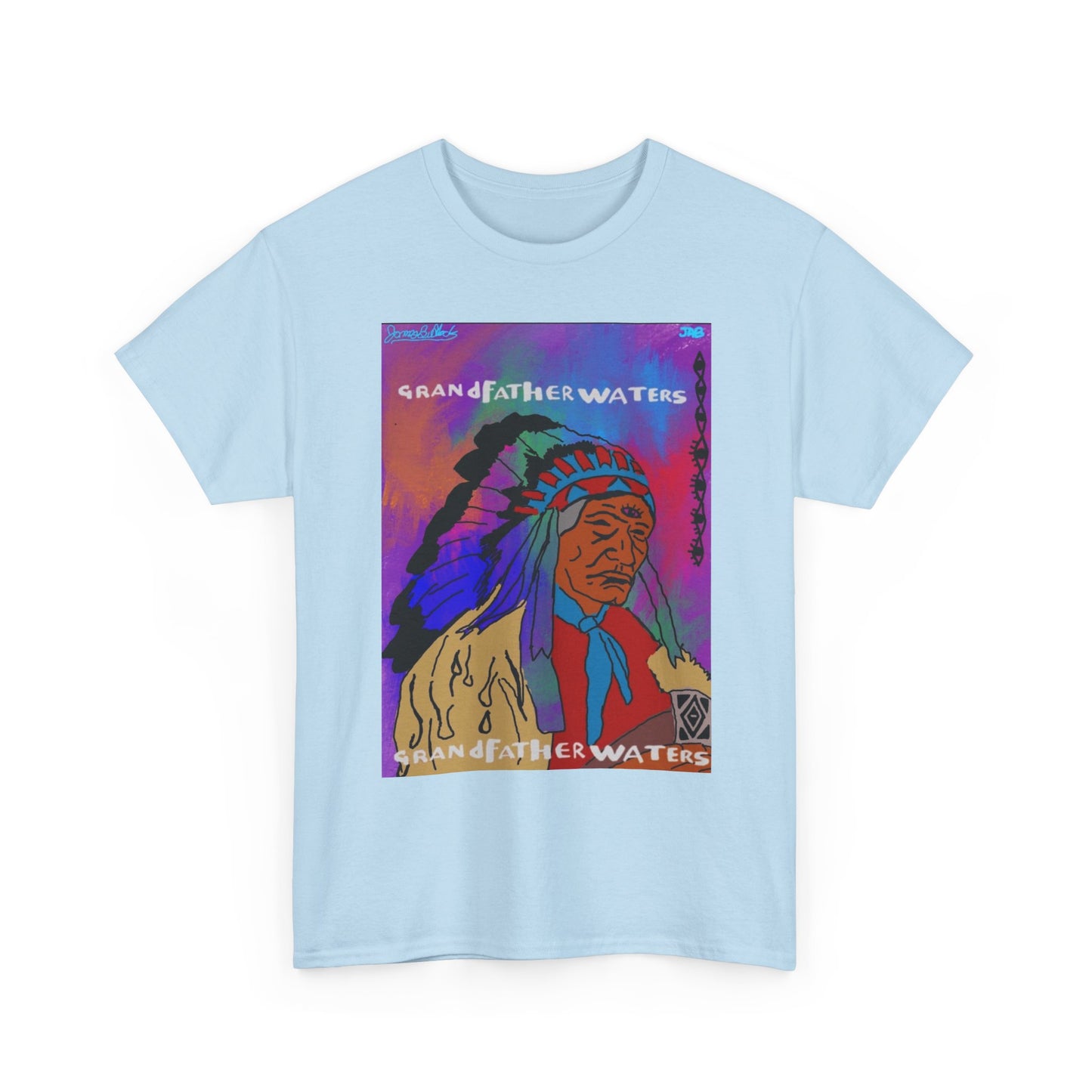 Graphic Tee — 'Grandfather Waters' Native Chief Portrait Art T-Shirt