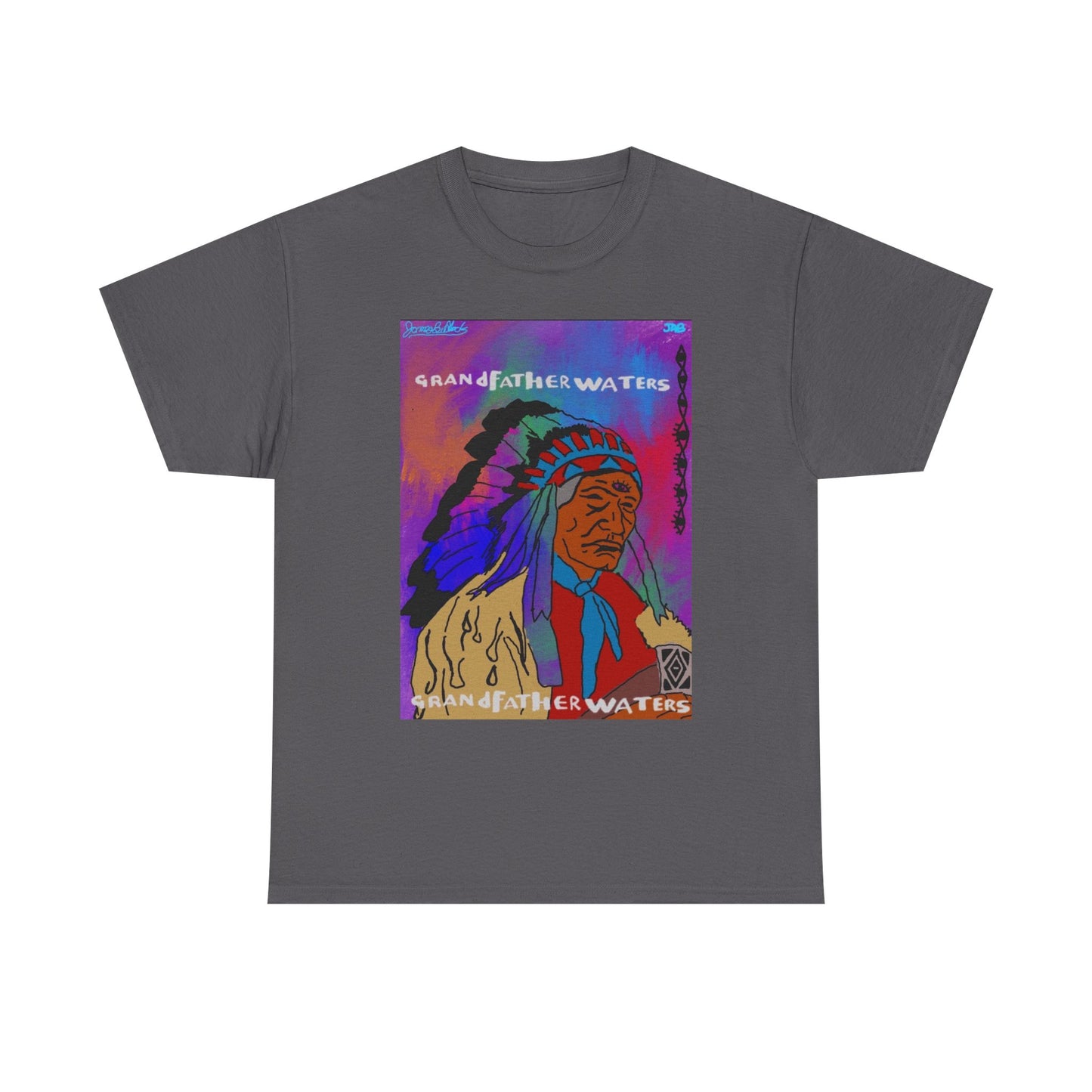 Graphic Tee — 'Grandfather Waters' Native Chief Portrait Art T-Shirt