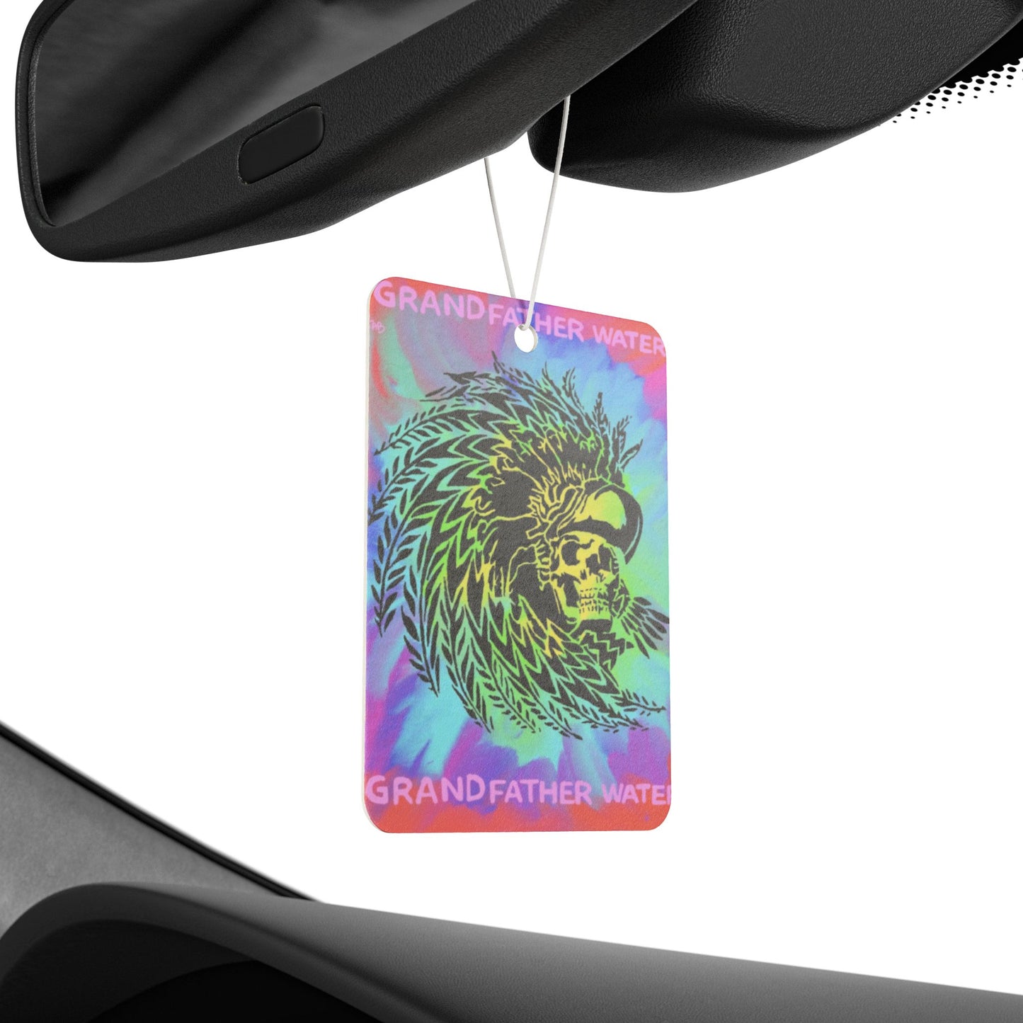 Car Air Freshener — Psychedelic Native Skull Design ("Grandfather Waters")