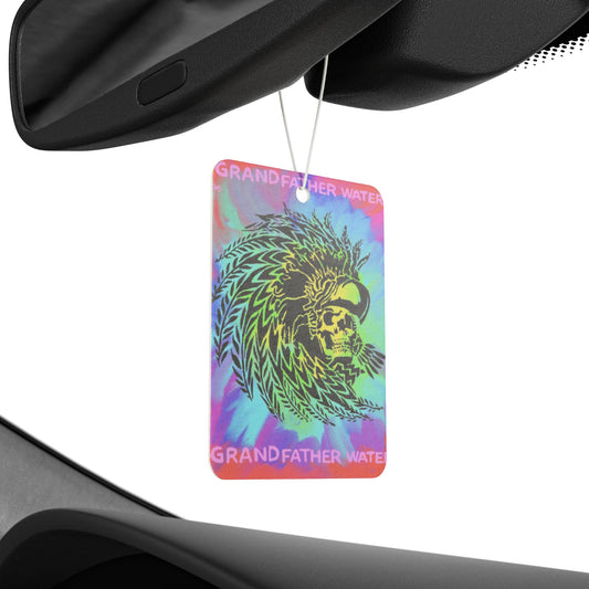Car Air Freshener — Psychedelic Native Skull Design ("Grandfather Waters")