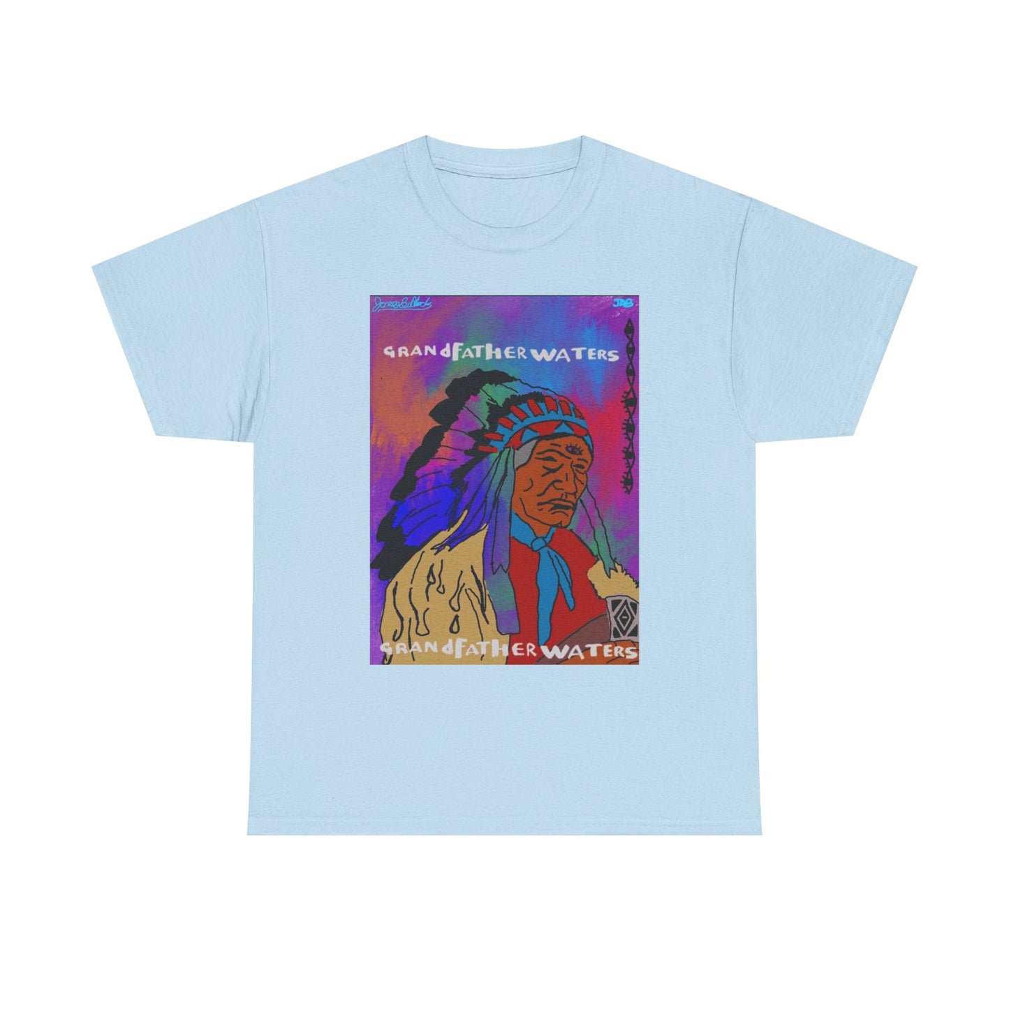 Graphic Tee — 'Grandfather Waters' Native Chief Portrait Art T-Shirt