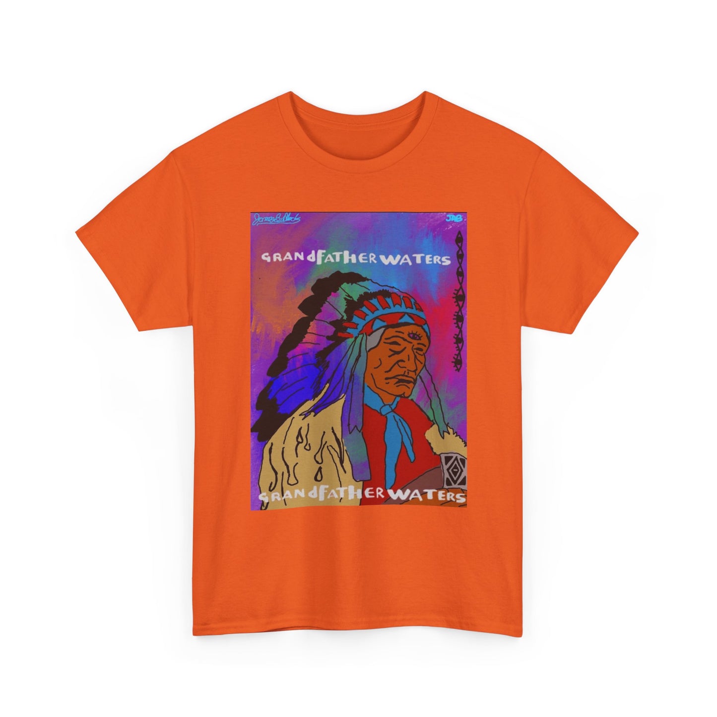 Graphic Tee — 'Grandfather Waters' Native Chief Portrait Art T-Shirt