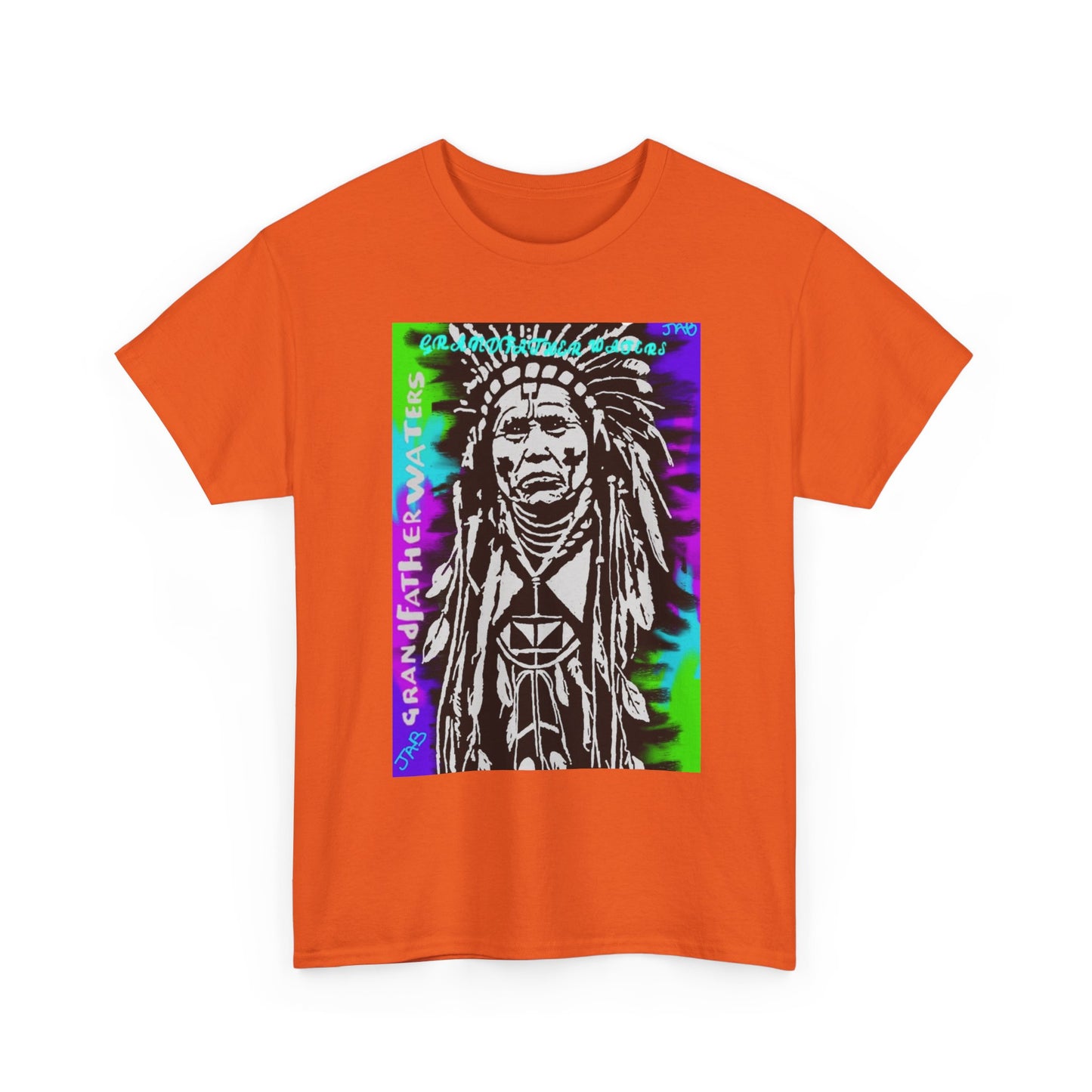 Graphic Tee — Psychedelic Native Chief Portrait T-Shirt Grandfather Waters