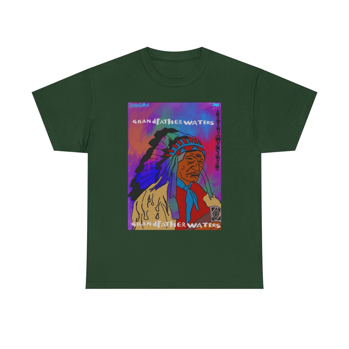 Graphic Tee — 'Grandfather Waters' Native Chief Portrait Art T-Shirt