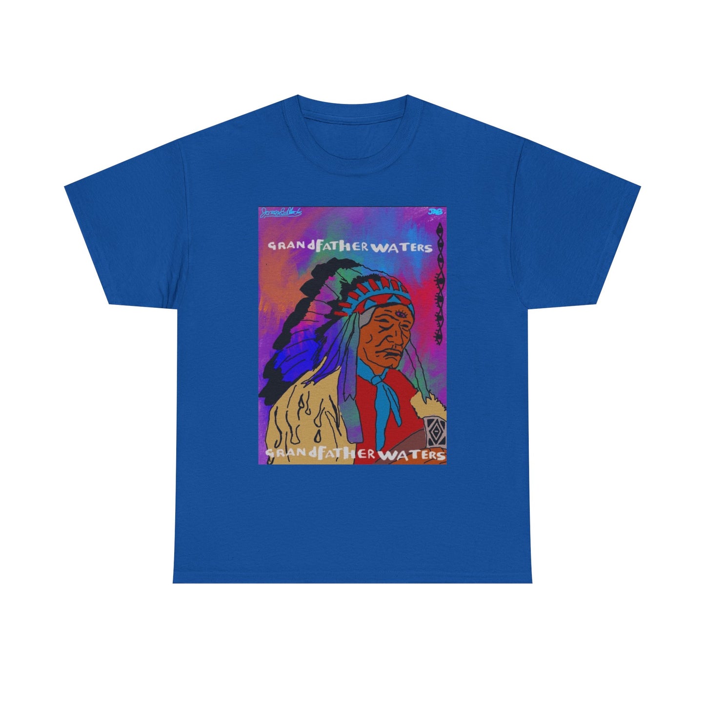 Graphic Tee — 'Grandfather Waters' Native Chief Portrait Art T-Shirt