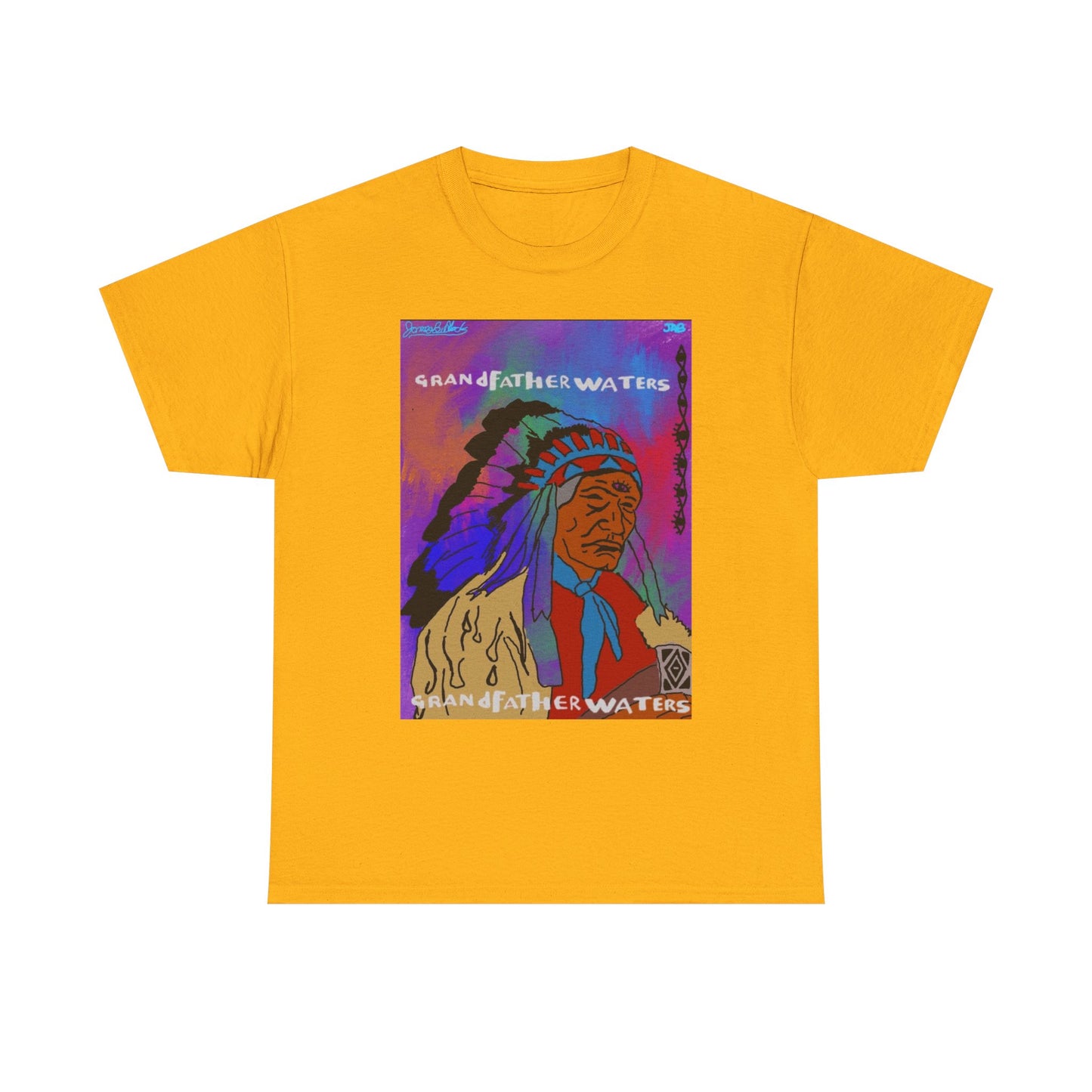 Graphic Tee — 'Grandfather Waters' Native Chief Portrait Art T-Shirt