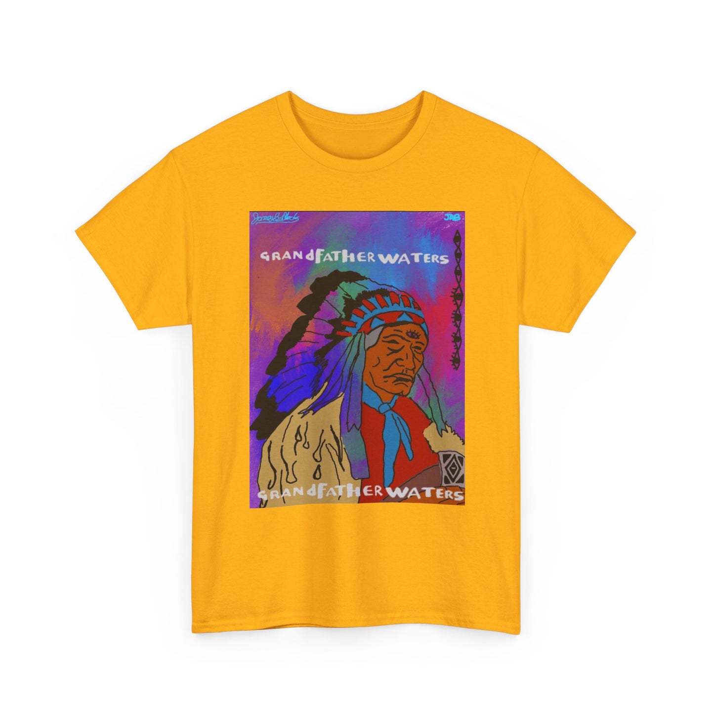Graphic Tee — 'Grandfather Waters' Native Chief Portrait Art T-Shirt