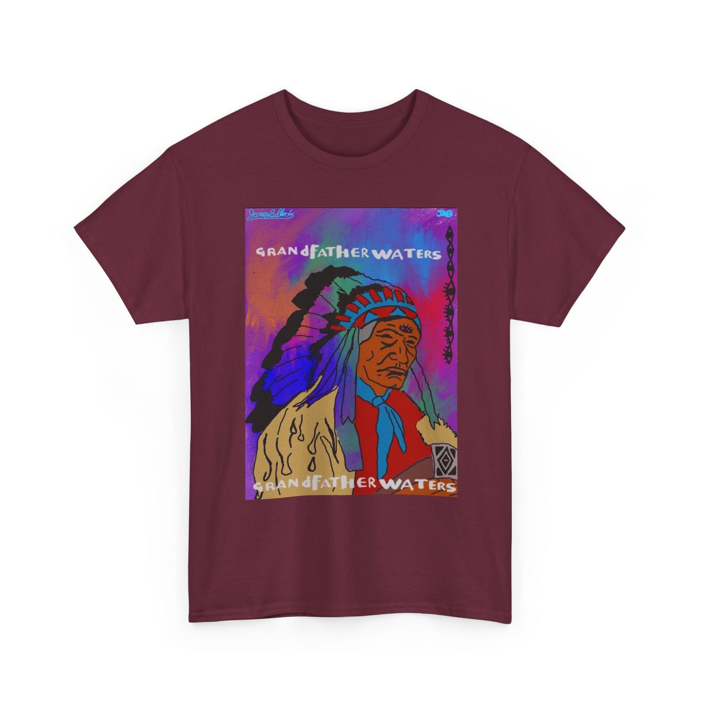 Graphic Tee — 'Grandfather Waters' Native Chief Portrait Art T-Shirt