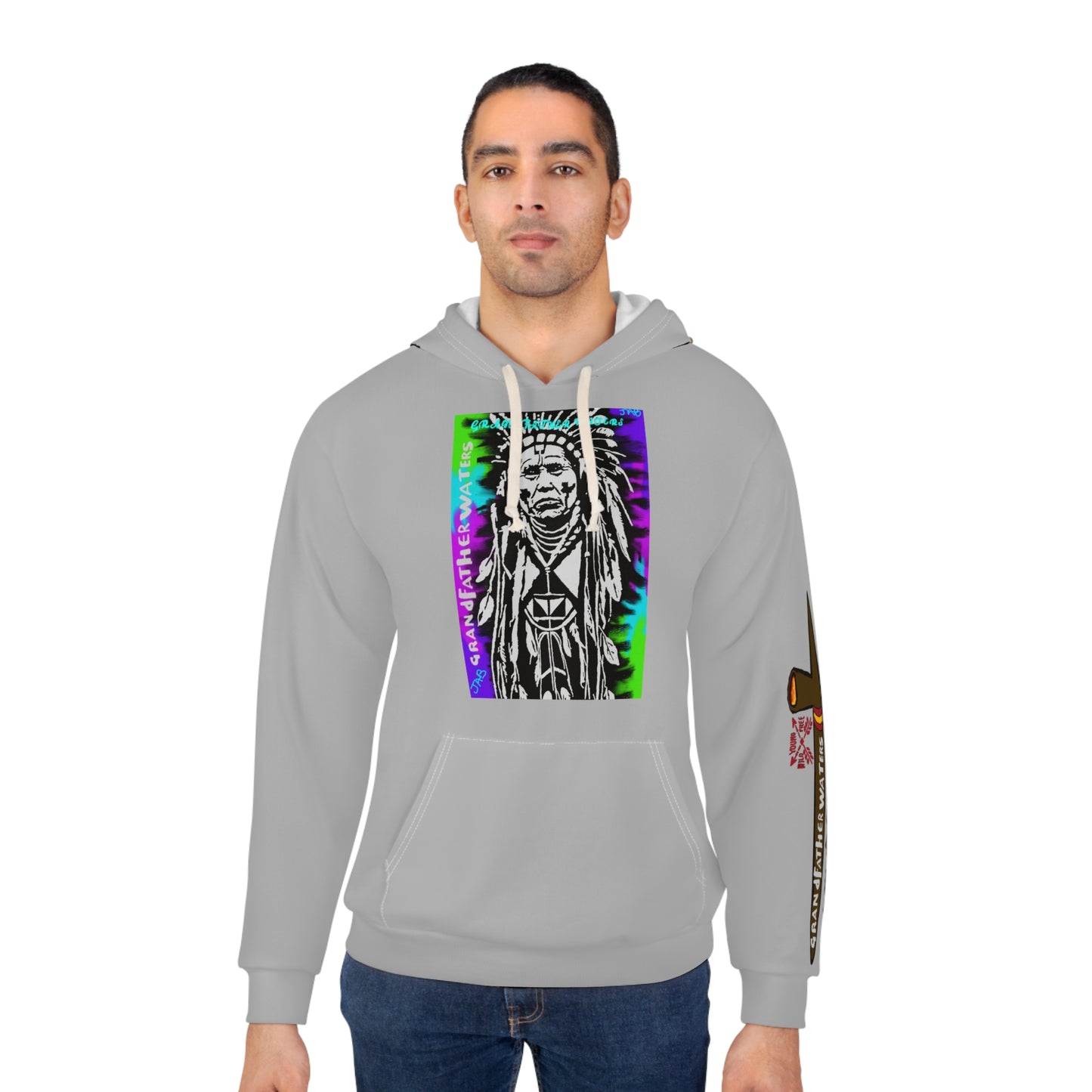 Tribal Chief Graphic Hoodie — Colorful Native Headdress Pullover