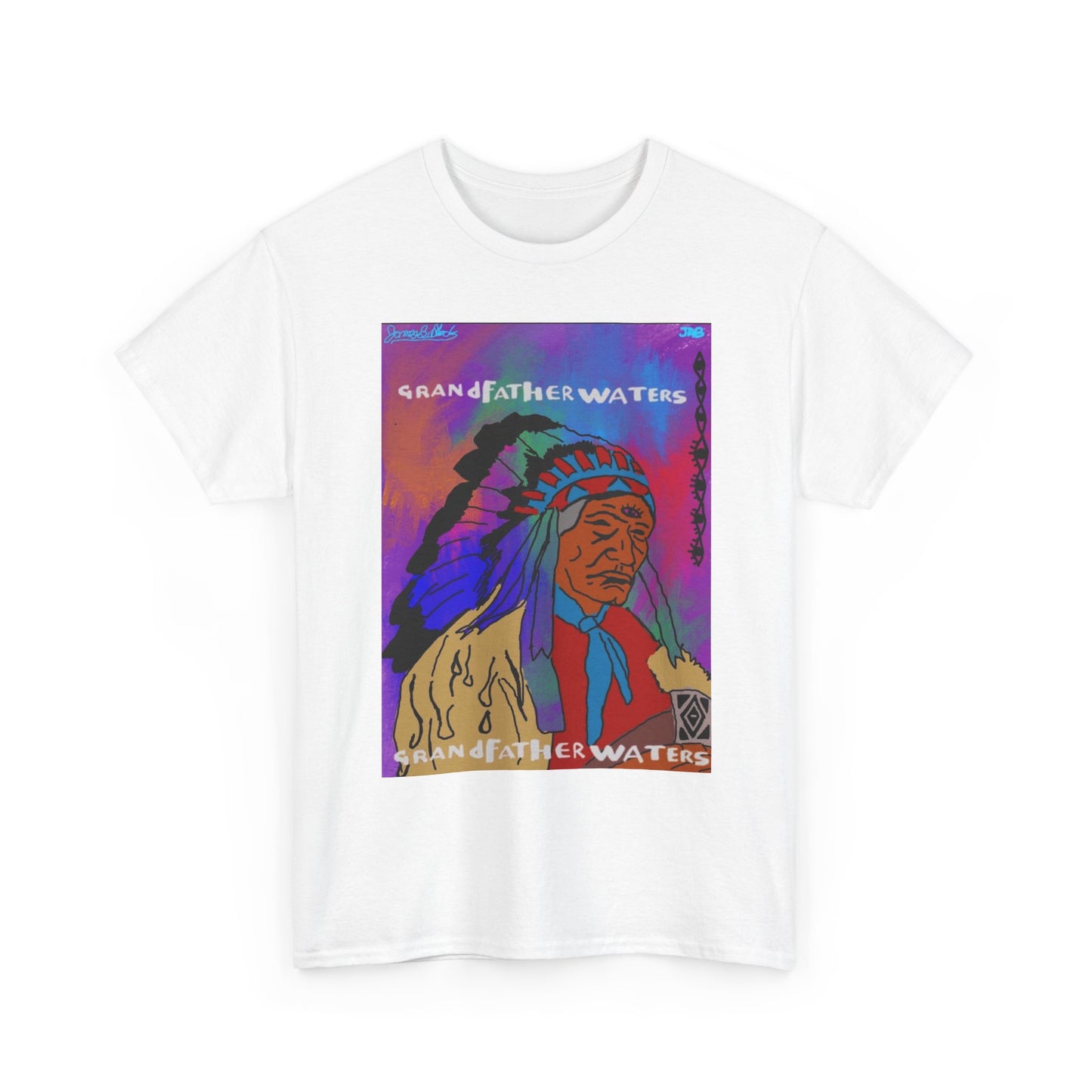 Graphic Tee — 'Grandfather Waters' Native Chief Portrait Art T-Shirt