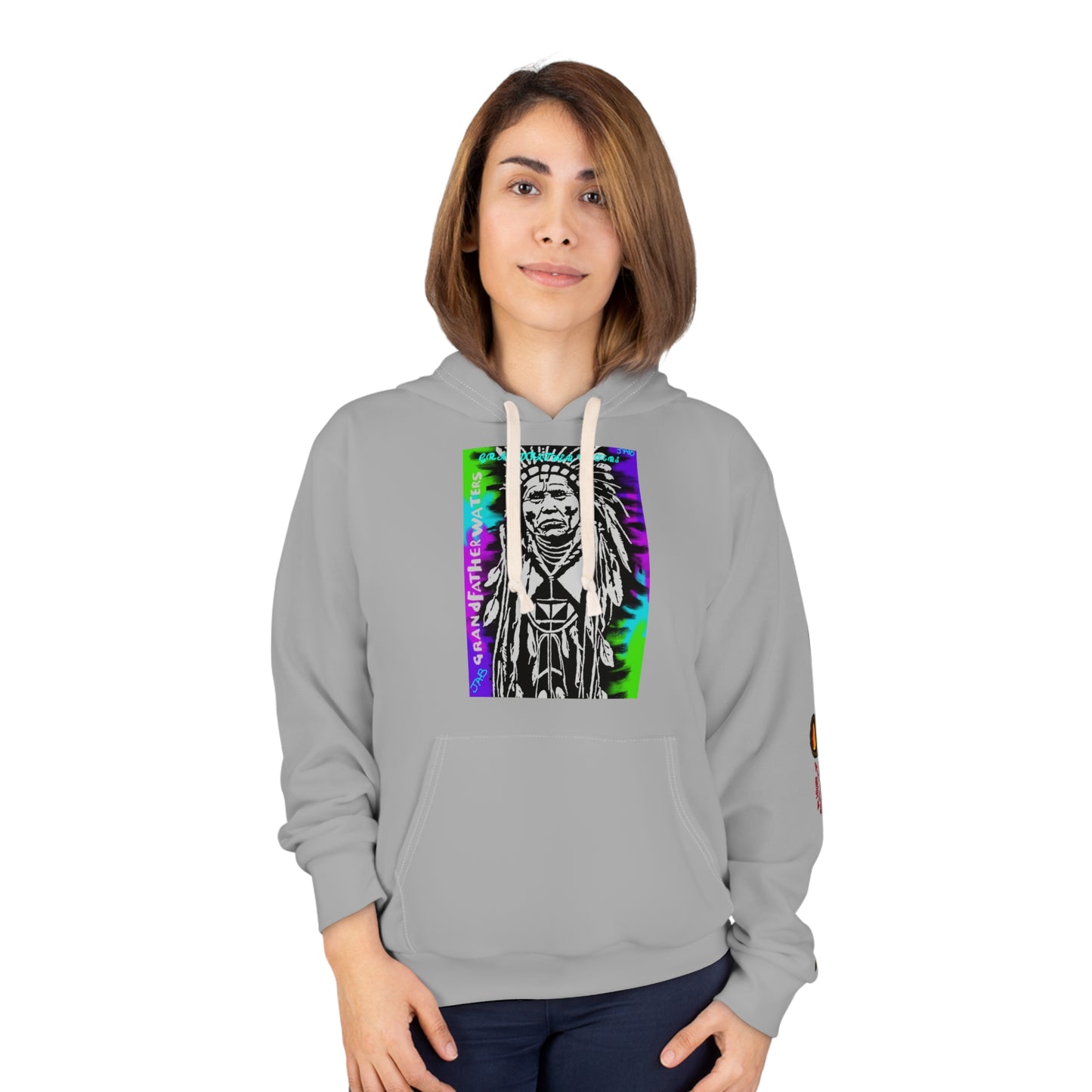 Tribal Chief Graphic Hoodie — Colorful Native Headdress Pullover