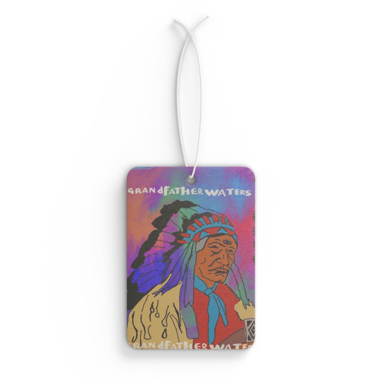 Car Air Freshener — 'Grandfather Waters' Native Chief Design Car Air Freshener