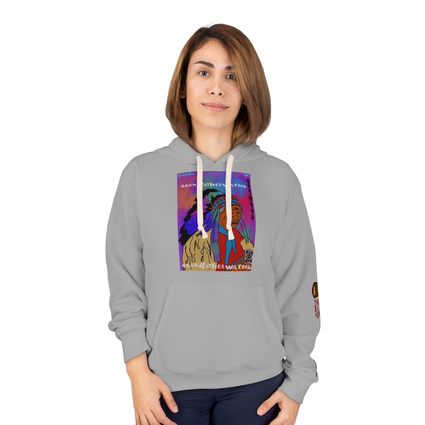 Grandfather Waters Native Chief Hoodie — Colorful Tribal Portrait Pullover