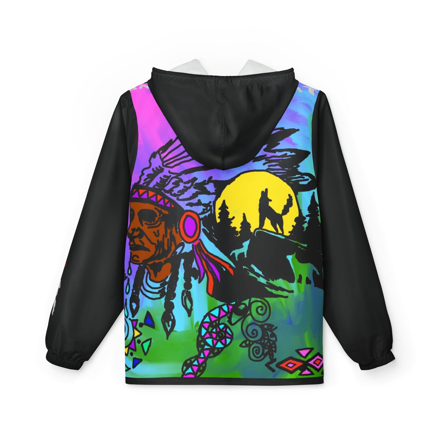 Windbreaker Jacket — Psychedelic Native Spirit Hooded Windbreaker