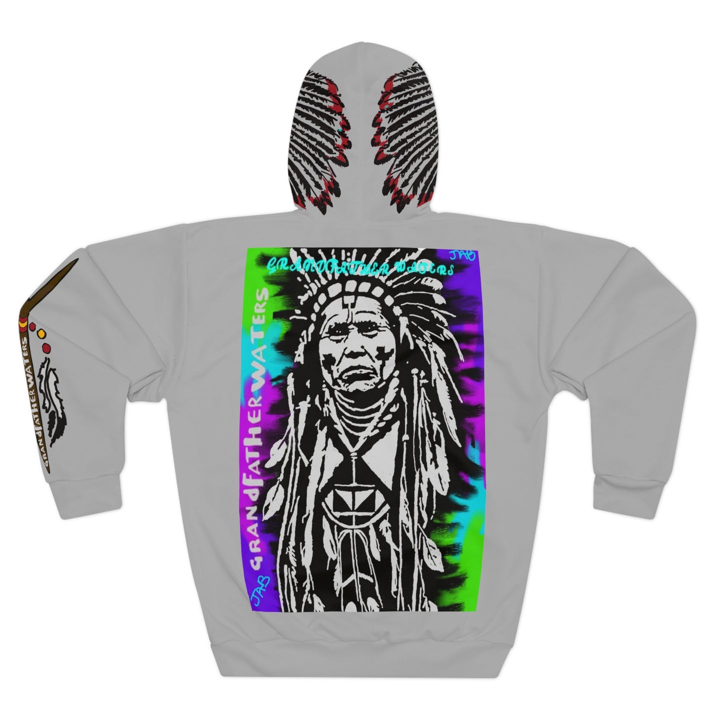 Tribal Chief Graphic Hoodie — Colorful Native Headdress Pullover
