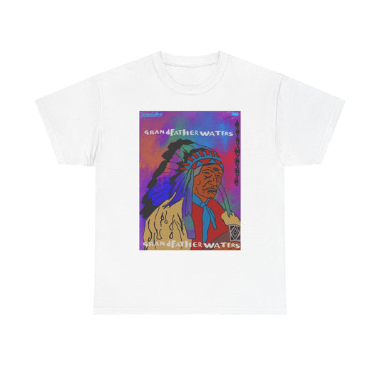 Graphic Tee — 'Grandfather Waters' Native Chief Portrait Art T-Shirt