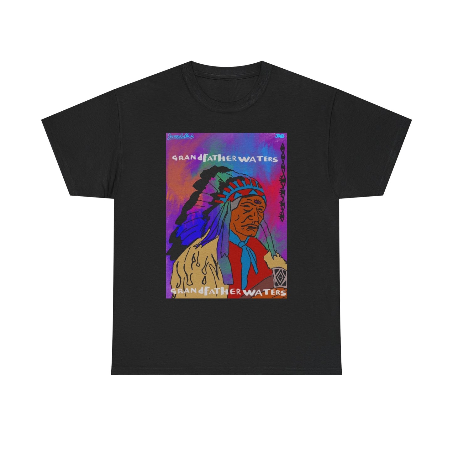Graphic Tee — 'Grandfather Waters' Native Chief Portrait Art T-Shirt