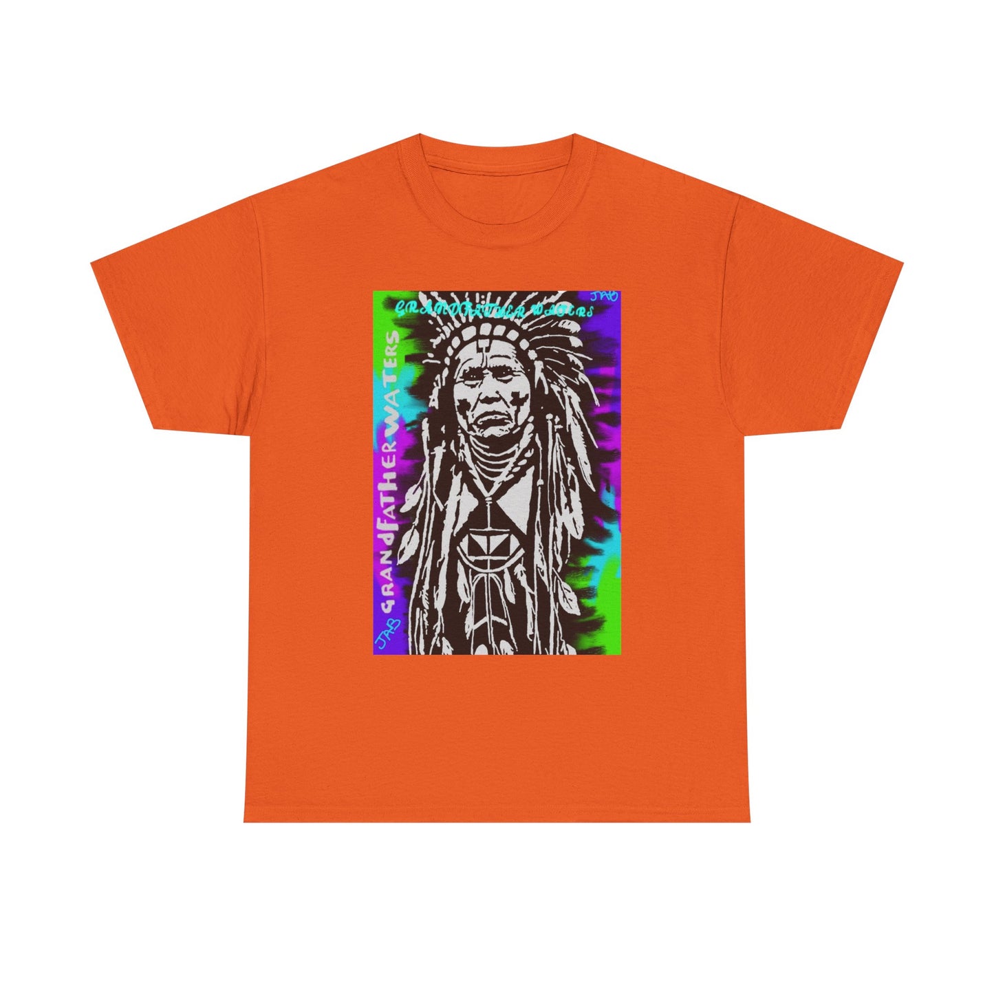 Graphic Tee — Psychedelic Native Chief Portrait T-Shirt Grandfather Waters