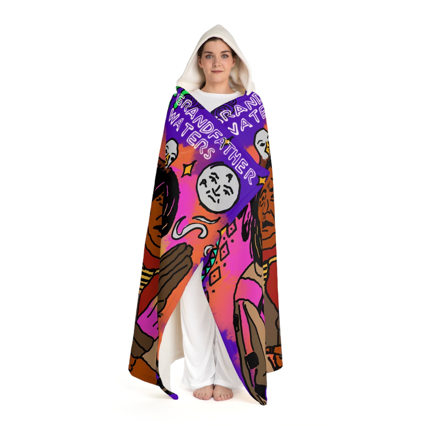 Hooded Sherpa Fleece Blanket