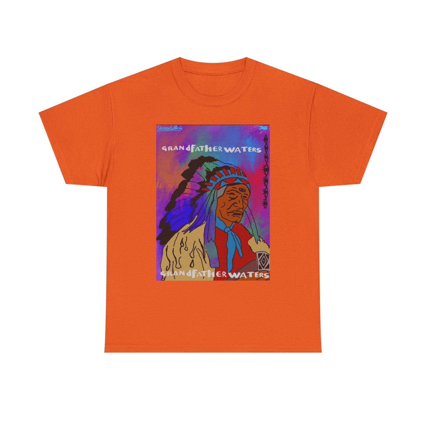 Graphic Tee — 'Grandfather Waters' Native Chief Portrait Art T-Shirt
