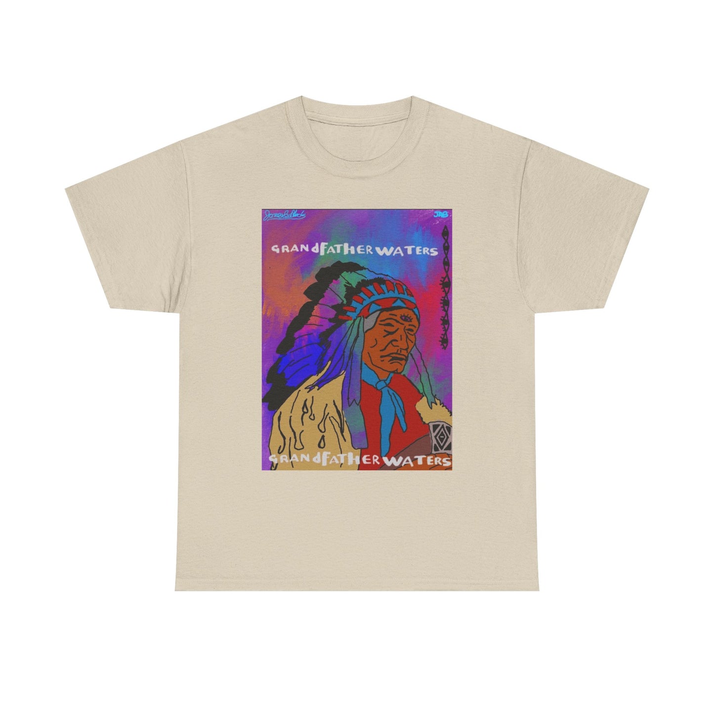 Graphic Tee — 'Grandfather Waters' Native Chief Portrait Art T-Shirt