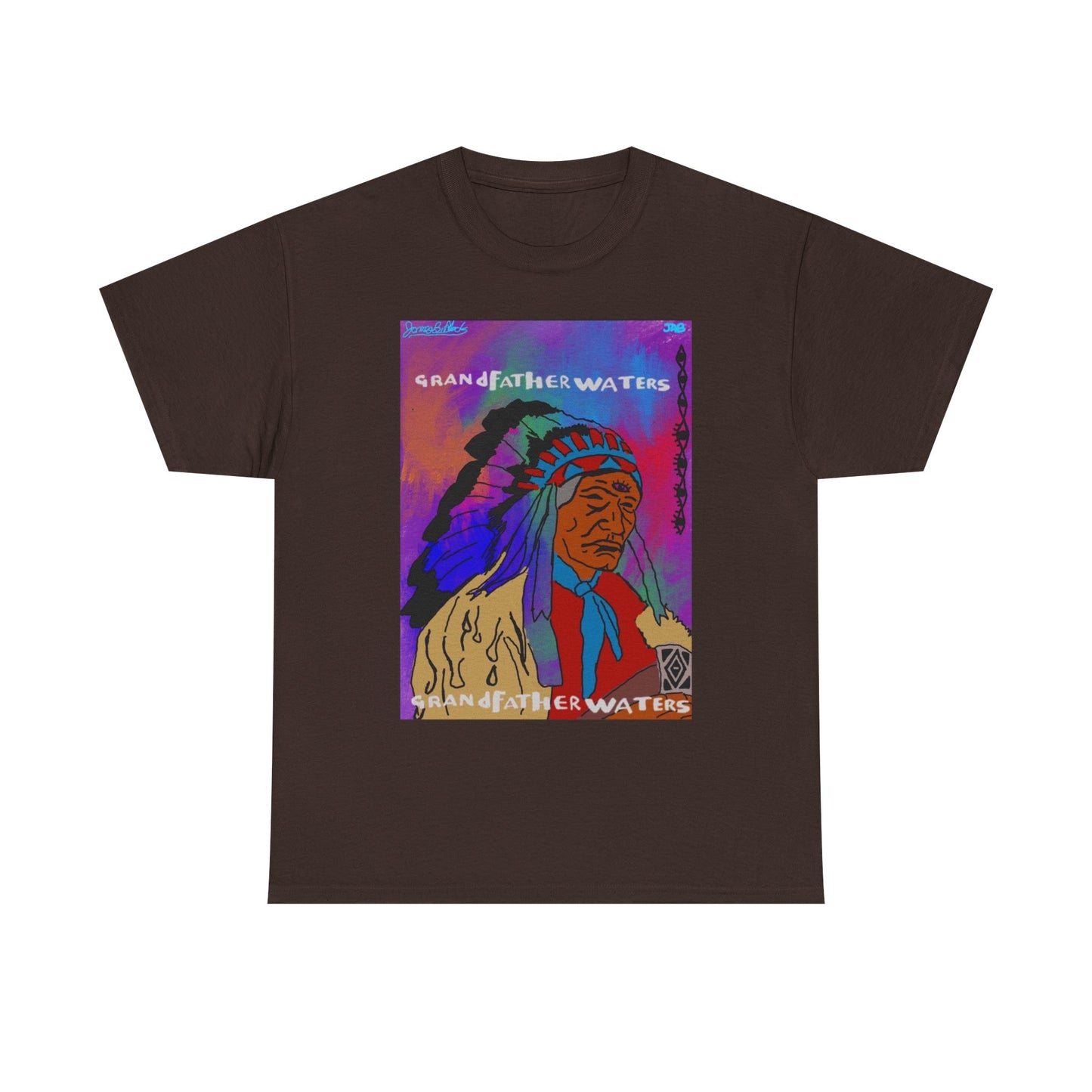 Graphic Tee — 'Grandfather Waters' Native Chief Portrait Art T-Shirt