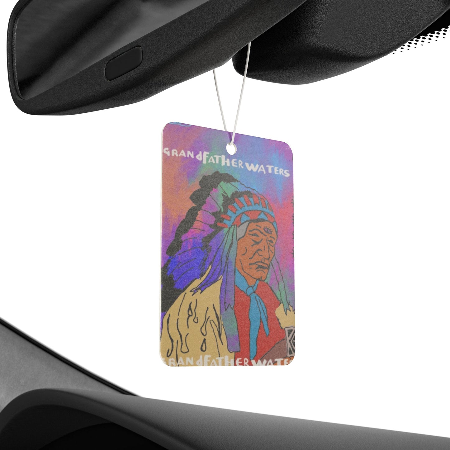 Car Air Freshener — 'Grandfather Waters' Native Chief Design Car Air Freshener