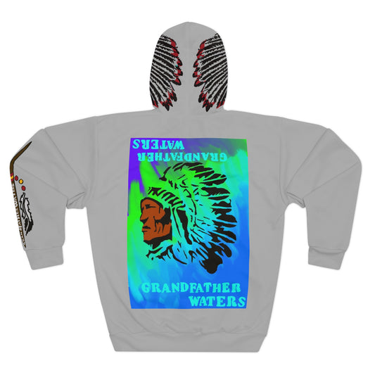 Hoodie — Vibrant 'Grandfather Waters' Native Headdress Graphic Pullover