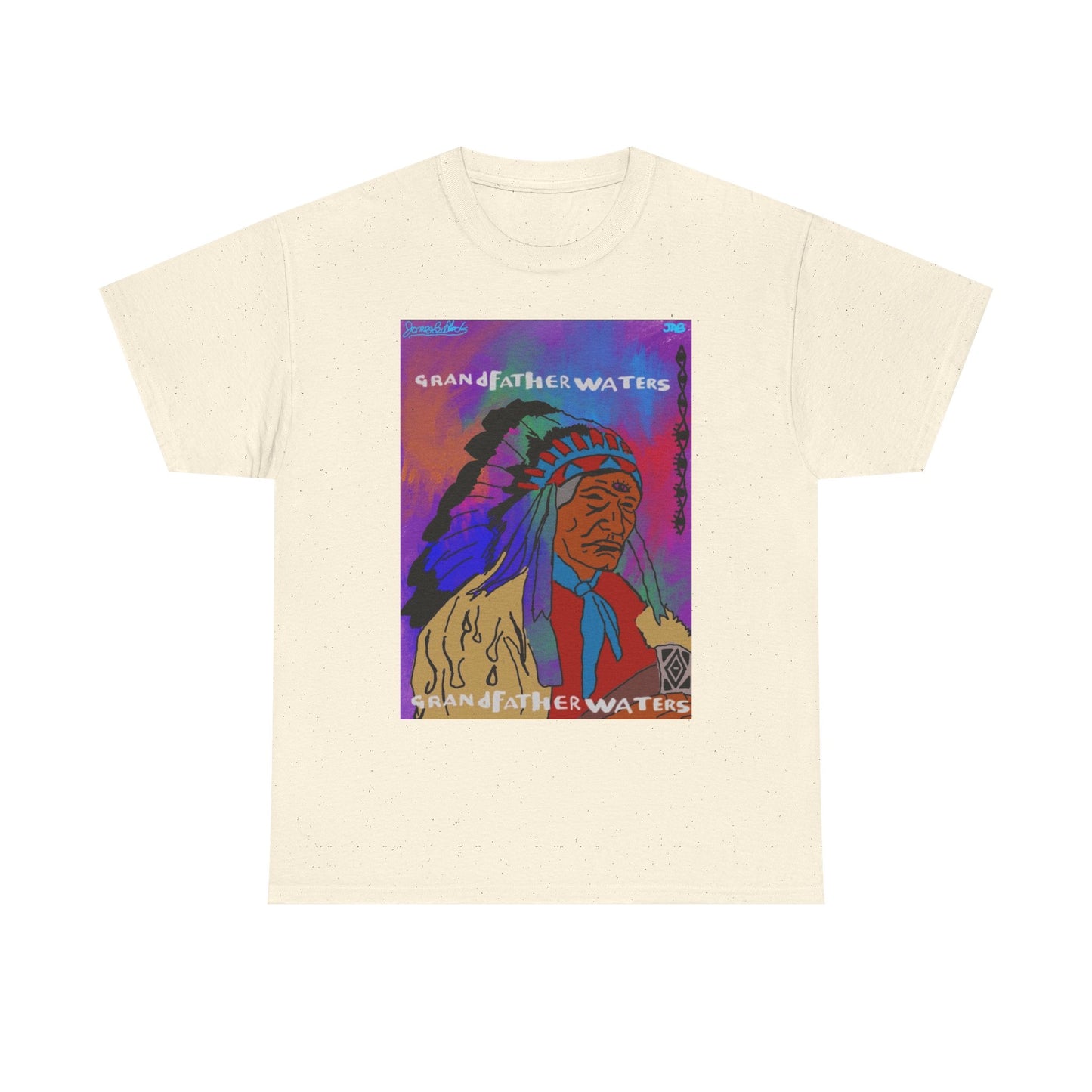Graphic Tee — 'Grandfather Waters' Native Chief Portrait Art T-Shirt