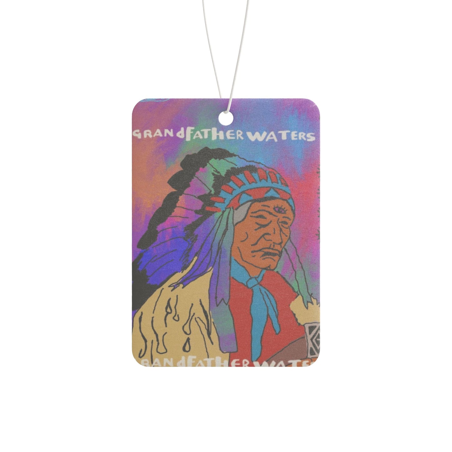 Car Air Freshener — 'Grandfather Waters' Native Chief Design Car Air Freshener